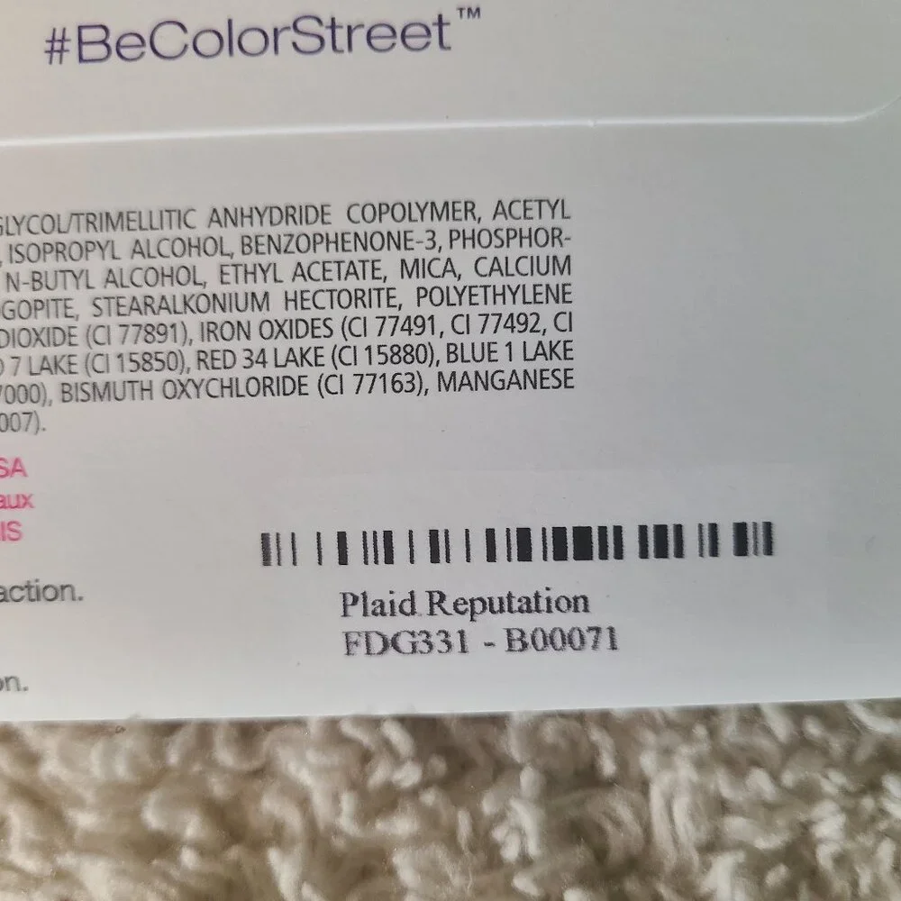 Color Street Plaid Reputation 100% Real Nail Polish Strips